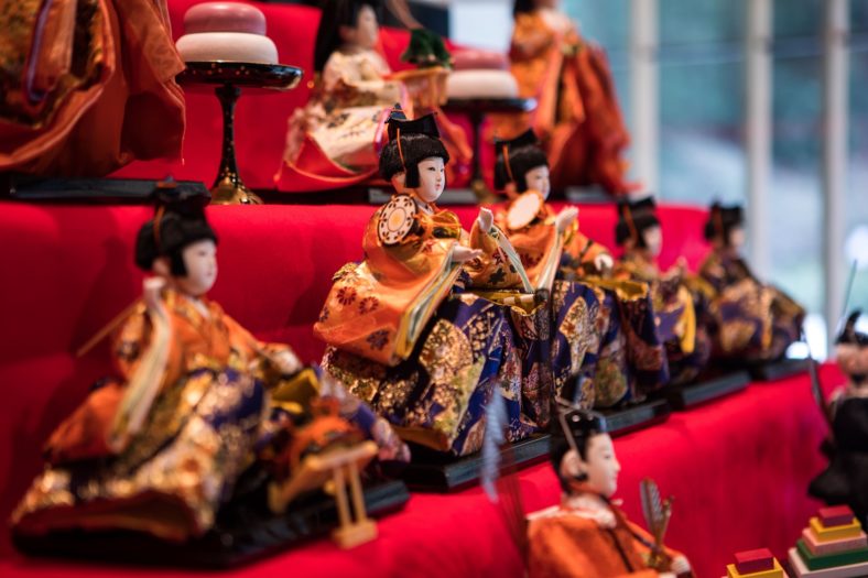 Dolls on display in Portland Japanese Garden to celebrate Hina Matsuri, or Doll's Day.